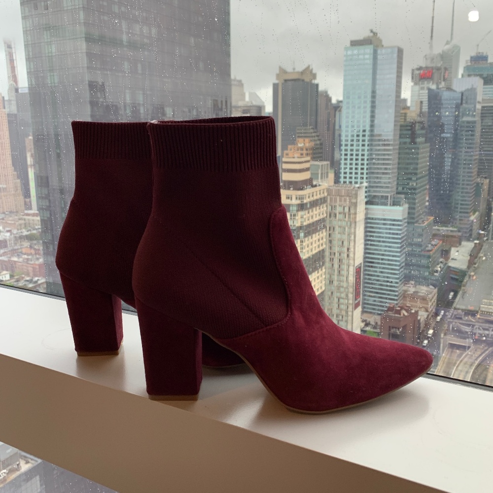 Steve Madden Sock Booties | New | Burgundy | 8M